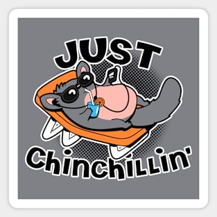 Funny Cute Chinchilla Chilling Cool Summer Beach Slogan Meme Magnet